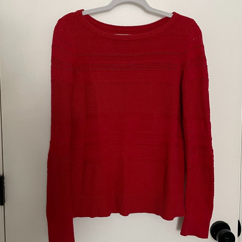 Loft Red Knit Sweater